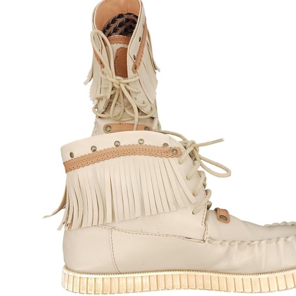 CODE WEST CRAE CRAE WOMENS BEIGE MOCASSIN SLIPPER BOOTIES SIZE 10M - Picture 2 of 12